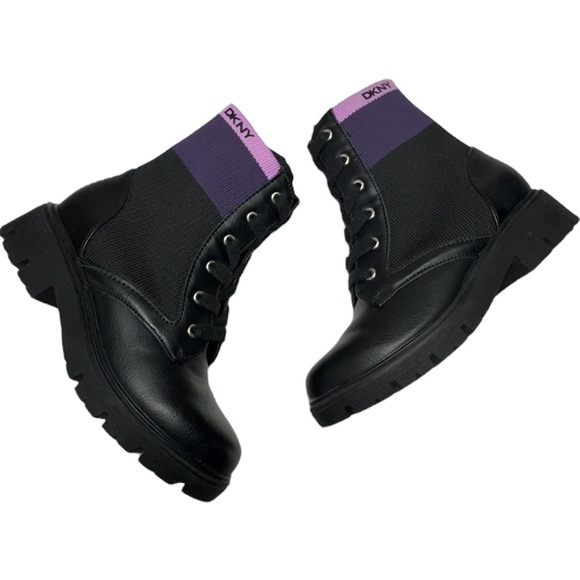 Dkny Other - DKNY Girls Stassi Knit Black Moto Booties Size 12